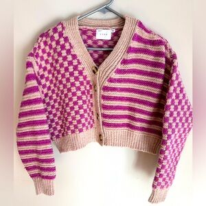 Pink and Cream Striped Sweater